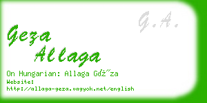 geza allaga business card